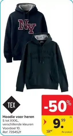 Carrefour Hoodie voor heren aanbieding