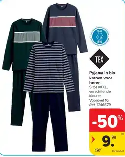 Carrefour Pyjama in bio katoen voor heren aanbieding