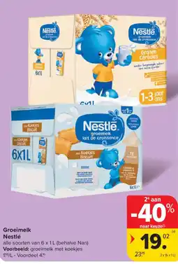 Carrefour Groeimelk Nestlé aanbieding