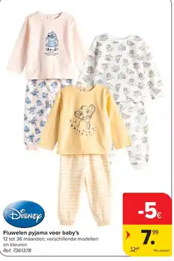 Carrefour Fluwelen pyjama voor baby's aanbieding