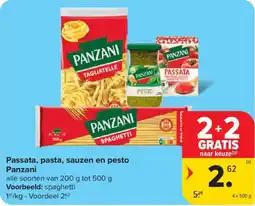 Carrefour Market Passata, pasta, sauzen en pesto Panzani aanbieding