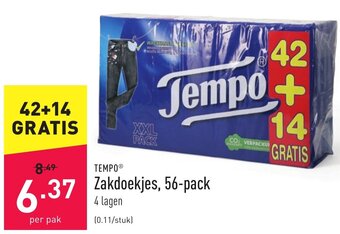 Tempo zakdoekjes, 56-pack