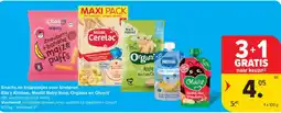 Carrefour Market Snacks en knijpzakjes voor kinderen aanbieding