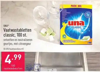 ALDI Una vaatwastabletten classic, 100 st. aanbieding
