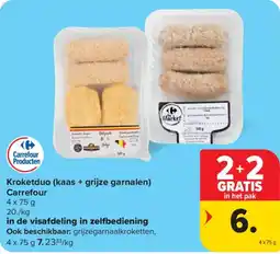 Carrefour Kroketduo (kaas + grije garnalen) aanbieding