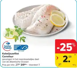 Carrefour Kabeljauwfilet Carrefour aanbieding