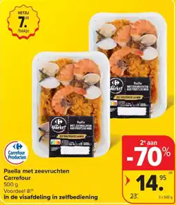 Carrefour Market Paella met zeevruchten aanbieding