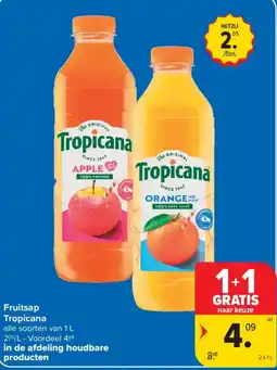 Carrefour Fruitsap Tropicana aanbieding