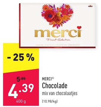 ALDI Merci chocolade 400 g aanbieding