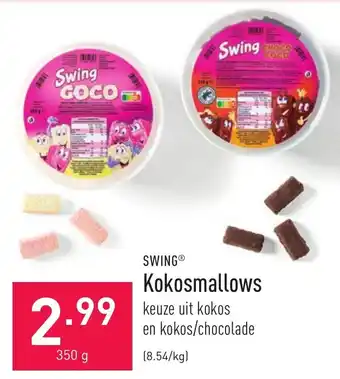 ALDI Swing kokosmallows 350 g aanbieding