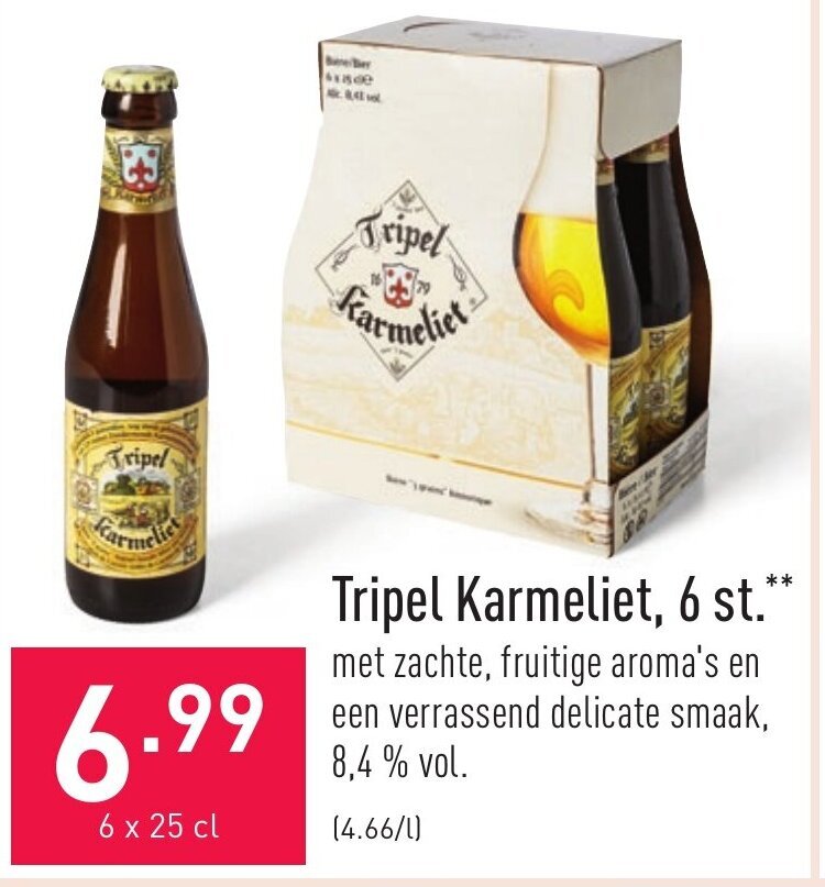 Tripel karmeliet, 6 st 6 x 25 cl promotie bij ALDI