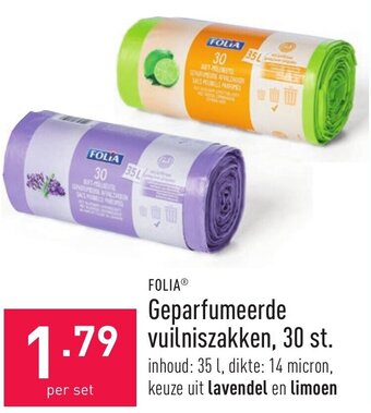 ALDI Folia geparfumeerde vuilniszakken, 30 st. aanbieding