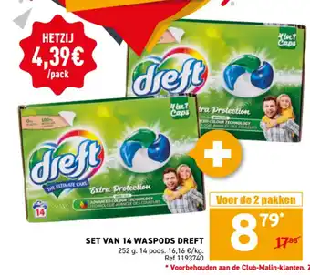 Dreft set van 14 waspods