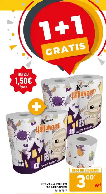 Set van 4 rollen toilet papier