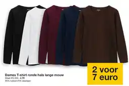 Zeeman Dames T-shirt ronde hals lange mouw aanbieding