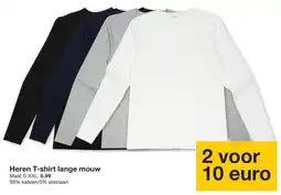 Zeeman Heren T-shirt lange mouw aanbieding