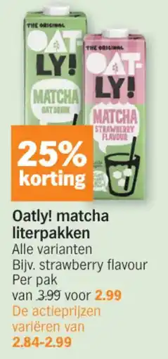 Albert Heijn Oatly matcha literpakken aanbieding