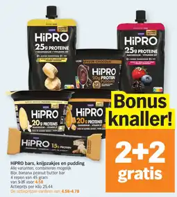 Albert Heijn HiPRO bars, knijpzakjes en pudding aanbieding