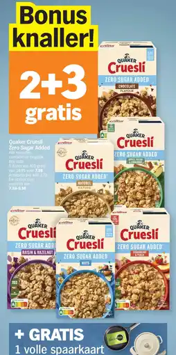 Albert Heijn Quaker Cruesli Zero Sugar Added aanbieding