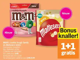 M&M's cookie dough family en Maltesers white
