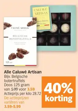 Albert Heijn Caluwé Artisan Belgische botertruffels aanbieding