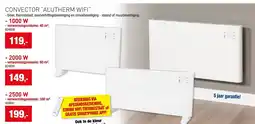 Hubo Convector alutherm wifi 1000W aanbieding