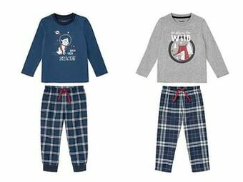 Lidl LUPILU® Katoenen pyjama met broek van zacht flanel aanbieding