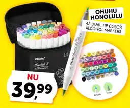 Boekenvoordeel 48 dual tip color alcohol markers aanbieding