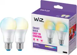 Coolblue WiZ Ampoule Connectée Lot de 2 - Lumière Blanche Chaude à Lumière Blanche Froide - E27 Mat aanbieding