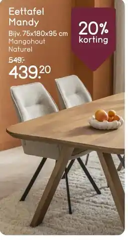 Leen Bakker Eettafel Mandy aanbieding