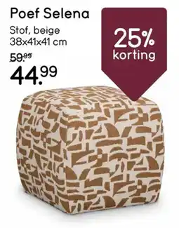 Leen Bakker Poef Selena aanbieding