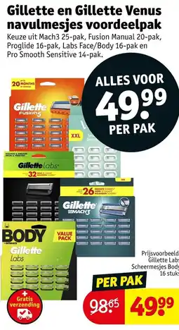 Kruidvat Gillette en Gillette Venus navulmesjes voordeelpak aanbieding