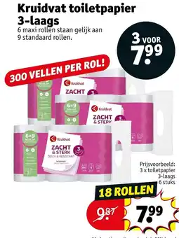 Kruidvat Kruidvat toiletpapier 3-laags aanbieding