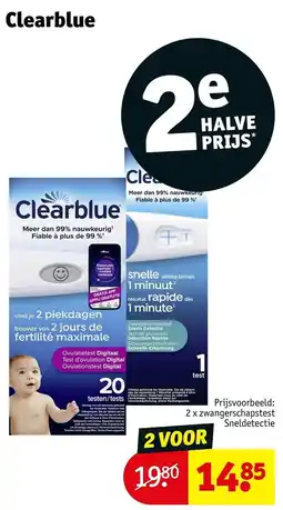 Kruidvat Clearblue zwangerschapstest aanbieding