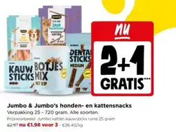 Jumbo Jumbo & Jumbo's honden- en kattensnacks aanbieding