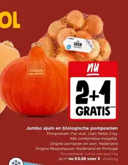 Jumbo Jumbo ajuin en biologische pompoenen aanbieding