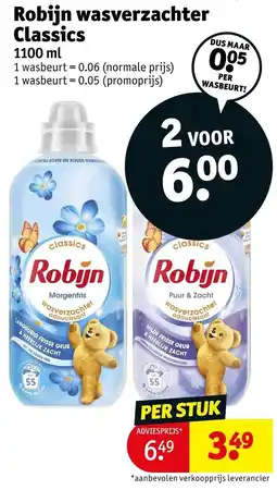Kruidvat Robijn wasverzachter classics aanbieding
