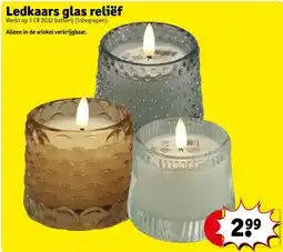 Kruidvat Ledkaars glas reliëf aanbieding