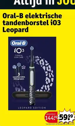 Kruidvat oral-b elektrische tandenborstel i03 leopard aanbieding