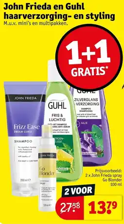 Kruidvat John Frieda en Guhl haarverzorging- en styling aanbieding