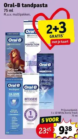 Kruidvat Oral-B tandpasta aanbieding