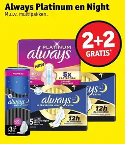 Kruidvat Always Platinum en Night aanbieding
