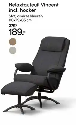 Leen Bakker Relaxfauteuil Vincent incl. hocker aanbieding