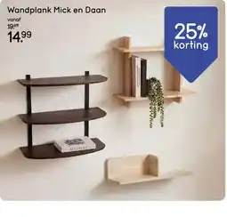 Leen Bakker Wandplank Mick en Daan aanbieding