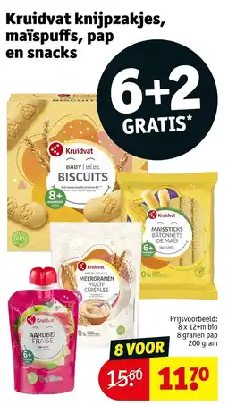 Kruidvat Kruidvat knijpzakjes, maïspuffs, pap en snacks aanbieding