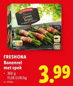 Lidl Freshona bonenrol met spek aanbieding