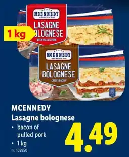 Lidl Mcennedy lasagne bolognese aanbieding