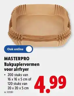 Lidl Masterpro bakpapiervormen voor airfryer aanbieding