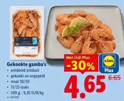Lidl Gekookte gamba's aanbieding