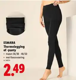 Lidl Esmara thermolegging of -panty aanbieding